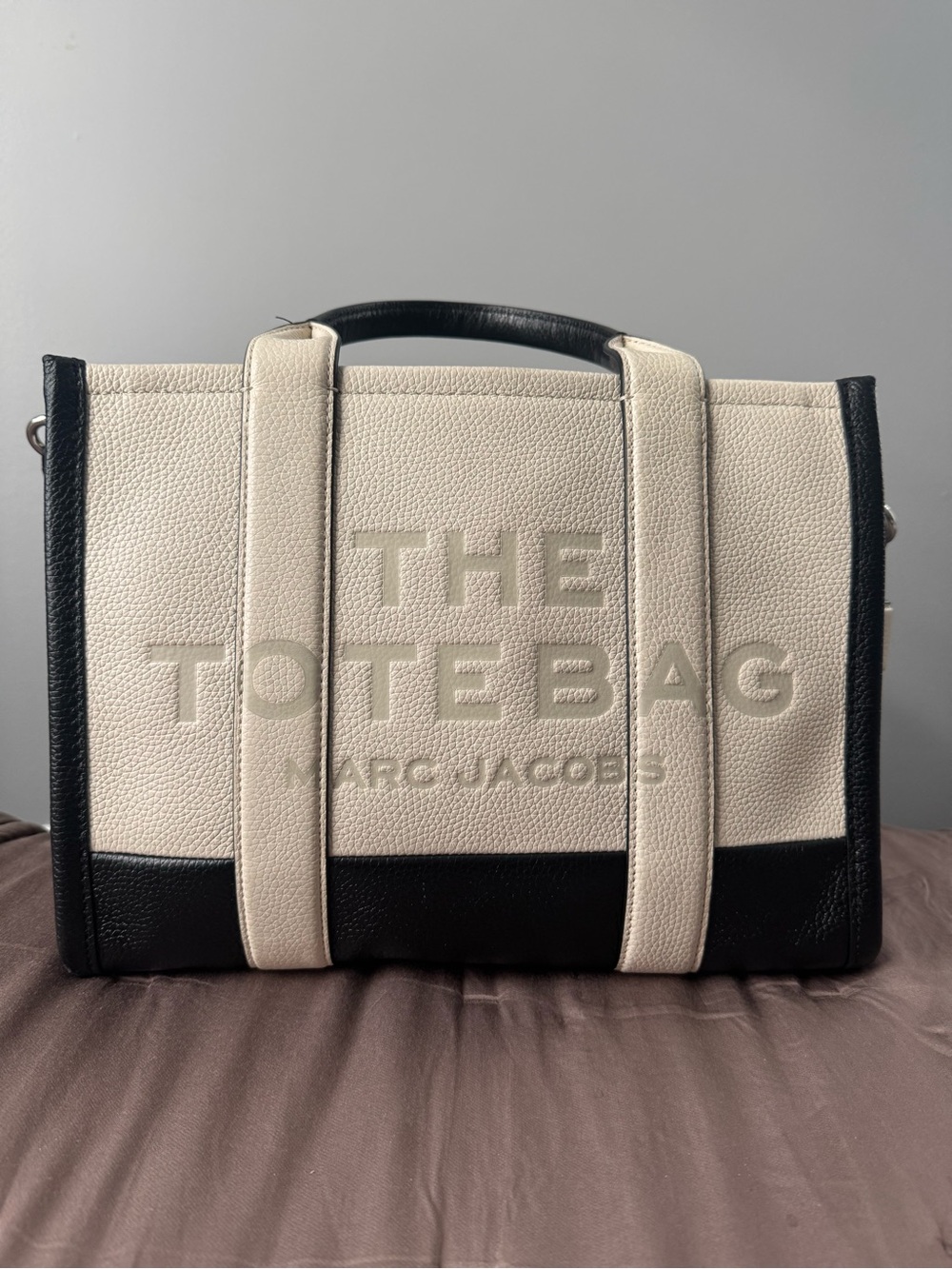 Marc Jacobs Colorblock Medium Leather Tote Bag – Ivory Multi